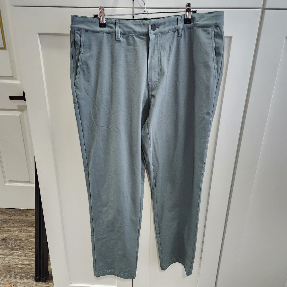 01.ALGO Mens Dark Forest Green Performance Pants Commuter Size 34x29